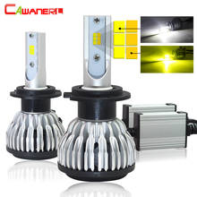 Cawanerl H1 H4 H7 H8 H9 H11 9005 9006 LED Headlight Lamp Double Color 3000K + 6000K 72W 7600LM Per Set Car Headlamp Fog Light 2024 - buy cheap