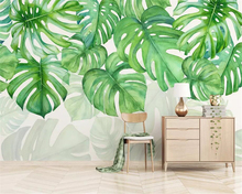 beibehang Custom Photo Wallpaper Retro Tropical plant green leaves 3D Mural Cafe Restaurant Hotel Backdrop wall 3d Wallpaper 2024 - buy cheap