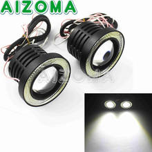 2pcs Motorbike Spotlight White LED Fog Lights Angel Eye Headlight for Honda Yamaha Suzuki Kawasaki 10W 12V Auxiliary Lamp 2024 - buy cheap