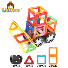 LittLove 26Pcs Big Size Magnetic Construction Building Blocks Models Toys Truck Wheel Brick Designer Magnetic Toys For Children 2024 - buy cheap