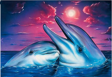 Diy 5d pintura diamante animais marinhos golfinho diamante mosaico ponto cruz diamante bordado strass completo presente de natal 2024 - compre barato