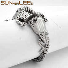 Sunnerrim, pulseira de aço inoxidável, joias da moda para homens, mulheres, lagarto, corrente, masculino ssb13 2024 - compre barato