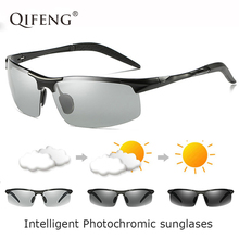 Мужские фотохромные солнцезащитные очки, поляризационные солнцезащитные очки для вождения, рыбалки, QF179 2024 - купить недорого