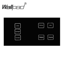 New Arrival 7 gangs 1 way 172*86mm Black Crystal Glass Led Backlight DIY touch light wall switch touch switch, Free Shipping 2024 - buy cheap