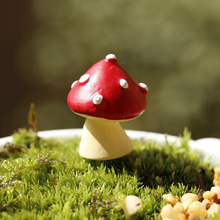 New arrival red mushroom fairy garden miniatures mini gnomes moss terrariums resin crafts figurines for garden decoration 2024 - buy cheap