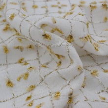 Модная твидовая ткань с белой Золотой проволокой для платья, пальто, базин, роскошные платья, тканевые ткани для одежды 2024 - купить недорого