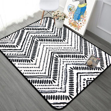 Black and white carpet geometric rug for Living room bedroom Wavy stripes large rug soft kids room casual home floor mat tapete 2024 - buy cheap