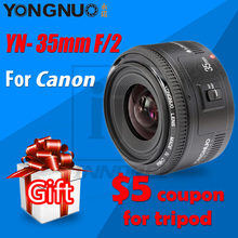Yongnuo-lente yn35mm com foco fixo, lente f2 1:2 af/mf, ângulo amplo, abertura grande, zoom automático para canon, ef, mount, câmera eos 2024 - compre barato