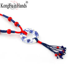 Ceramic Tassel Winter Pendant Necklace Red and Blue Color Ceramics Beads Bohemia Long Necklace for Women Statement Jewelry 2024 - buy cheap