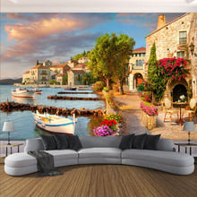 Custom 3D Wall Mural European Style Town Scenery City Building Wallpaper Living Room Bedroom Restaurant Background Wall Paper 3D 2024 - buy cheap