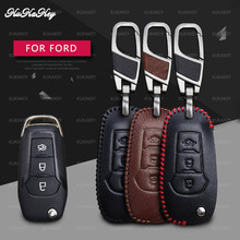 Kukakey couro caso chave do carro capa para ford fusion mondeo everest ecosport ranger escape escudo chave do carro de proteção estilo do carro 2024 - compre barato