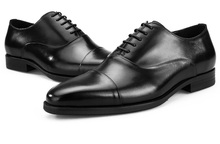 Moda negro Oxfords hombres zapatos de vestir Zapatos de negocios de cuero genuino hombres zapatos de boda 2024 - compra barato