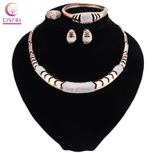 New Jewelry Sets For Women Wedding Bridal Accessories Party Necklace Set Gold-color African Beads Costume Jewellery Sets 2024 - buy cheap