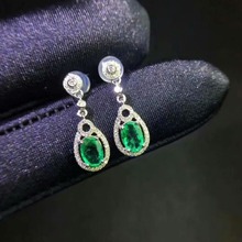 SHILOVEM 925 sterling silver Natural Emerald stud earrings classic fine Jewelry women wedding wholesale 4*6 jce040605agml 2024 - buy cheap