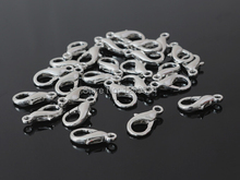 Wholesale 200pcs Jewelry Diy Accessories Findings 12mm*6mm Rhodium Plated Lobster Clasps For Necklace Bracelet Jewelry Making 2024 - buy cheap