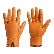 Новые перчатки из натуральной кожи для мужчин, перчатки из овечьей шкуры, зимние теплые перчатки, перчатки для вождения с линиями популярного цвета 2024 - купить недорого