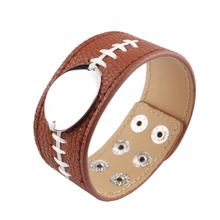 ZWPON 2020  Baseball Leather Bracelets Monogram Oval Blank Leather Bracelets Bangles for Women Jewelry 2024 - buy cheap