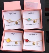 Personalized bridesmaid proposal BirthStones Bracelets, customize wedding flower girl maid of honor  Bracelets jewelry gifts 2024 - buy cheap
