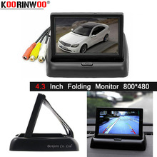 Koorinwoo 4,3 "TFT LCD задний вид автомобиля монитор 800*480 для DVD/камеры заднего вида Авто складной монитор система парковки 2024 - купить недорого