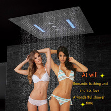 LED Ceiling Shower Head Luxury 800*800 mm Bathroom Multifunction Stainless Overhead Large Shower Rain Waterfall Swirl Curtain 2024 - buy cheap