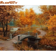 RUOPOTY Frame Autumn Landscape DIY Painting By Numbers Wall Art Decor Handpainted Oil Painting For Home Decor Artwork 40x50cm 2024 - buy cheap