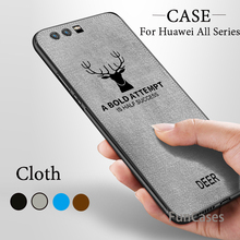 Cloth Embossed Deer case for huawei mate 20 lite p20 pro P Smart y9 2018 honor note 10 v10 play 9i 9 8x 8 7x Nova 3i 3 2s Cover 2024 - buy cheap