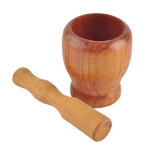 2019 New Year Wooden Garlic Ginger Spice Mixing Grinding Bowl Kitchen Tool Mortar and Pestle Home Medicine Mashed Props tools 2024 - buy cheap