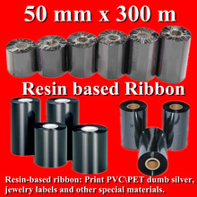 DRVXIN Resin-based ribbon Width 50 mm-50 X 300m black Thermal Transfer Label Tapes ribbon For PVC\PET Barcode label printerZT220 2024 - buy cheap