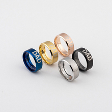 5 cores de aço inoxidável anel gravado eu te amo papai anel de jóias de homem anel de pai 2024 - compre barato