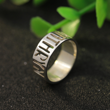 Handmade Custom Hollow Name Anniversary Men Ring  Solid Silver 925 Personalized Cut Name Ring Wholesale 2024 - buy cheap