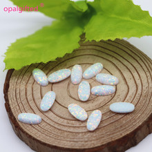 (20pcs/lot)Free Shipping white fire 5*10mm Oval Cabochon Opal Synthetic Opal Oval Cabochon with high quanlity for Body jewelry 2024 - buy cheap