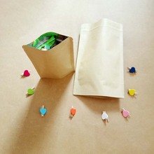 Bolsas de papel Kraft de aluminio para regalos, bolsas de embalaje con cremallera, sin bolsa plana, color marrón, para bodas, dulces, té y comida, 100 Uds. 2024 - compra barato