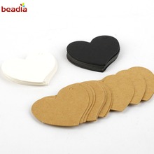 Hot Selling 50pcs 4.5*4cm Heart Shape Kraft Paper Card Wedding Favour Gift Tag DIY Tag Price Label Party Favor baking listing 2024 - buy cheap