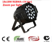 18x18 w zoom par luz dmx, dj par 64 rgbwa uv 6 em 1 led luz par dj festa discoteca 2024 - compre barato