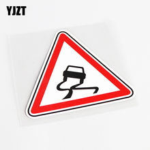 YJZT 11 CM * 9,7 CM marca de advertencia ten cuidado de la calcomanía del coche impermeable del camino deslizante PVC 13-0737 2024 - compra barato
