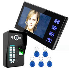 Free Shipping!Ennio Touch Key 7" Lcd Fingerprint Video Door Phone Intercom System Wth  1 Camera + 1 Monitor 2024 - buy cheap