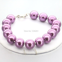 Accesorios regalos de navidad 10mm púrpura perla redonda de cristal pulsera de abalorios de joyería haciendo diseño mujeres niñas 2024 - compra barato