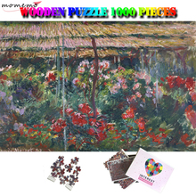 MOMEMO Peony Garden Wooden Adults Jigsaw Puzzle 1000 Pieces Brain Trainer Puzzle World Famous Painting 1000 Pieces Puzzle Toys 2024 - buy cheap