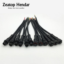 10Pair M12 Waterproof 2 3 4 5 6 8 Pin IP68 Power Cable Wire Plug for LED Strips Male Female Jack Connector Small Size Head 20CM 2024 - buy cheap