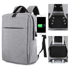 Mochila con carga USB para hombre y mujer, morral escolar para ordenador y viaje de negocios de 15,6 pulgadas, color gris, negro, azul y gris intenso 2024 - compra barato