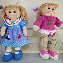 Мягкая игрушечная кукла, 15 дюймов, с розовым свитером и бежевыми штанинами, машинная стирка, нетоксичный материал 2024 - купить недорого
