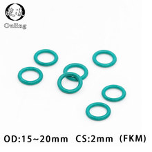 10PCS Fluorine rubber Ring Green FKM O ring Seal OD 15/16/17/18/19/20*2mm Thickness Rubber O-Ring Seal Oil Gaskets Fuel Washer 2024 - buy cheap