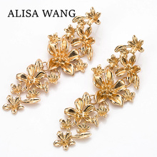 2019 New Big Gold Silver Color Metal Flower Stud Earrings for Women Trendy Cluster Flower Statement Earrings Pendients Jewelry 2024 - buy cheap