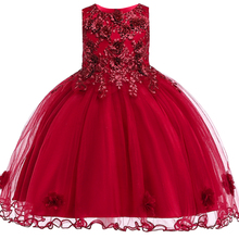Платье принцессы без рукавов с вышивкой; торжественное платье для девочек на свадьбу; платье для девочек 3-10 лет; праздничный костюм для девочек; детская одежда 2024 - купить недорого