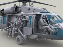 Kit de montaje de figuras de resina 1/35, equipo de helicóptero de EE. UU. (7 figuras, helicóptero no incluido) 2024 - compra barato