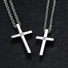 Fashion Jewelry Lover Boy girl  Necklace for Men & Cross Pendants 316 Stainless Steel Chain inlay crystal 2024 - buy cheap