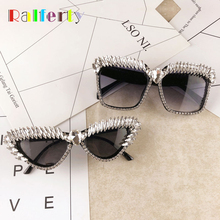 Ralferty роскошные солнцезащитные очки ручной работы с кристаллами женские дизайнерские блестящие стразы солнцезащитные очки с покрытием UV400 женские очки с оттенками gv3 2024 - купить недорого