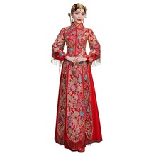 Xangai história 2018 noiva cheongsam vestido de casamento vestido de noiva vestido de noiva cheongsam xiuhe vestido estilo nacional 2024 - compre barato