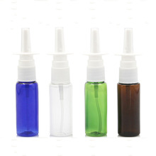 Botella de plástico transparente para medicina, envase de 20ml, con rociador botella plástica, envase de líquido marrón, espray Nasal, 50 Uds. 2024 - compra barato
