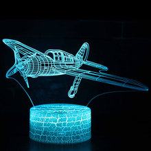 Hélice-Lámpara 3D de temática plana, luz LED nocturna, 7 colores, cambio táctil, de Ambiente, regalo de Navidad, envío directo 2024 - compra barato